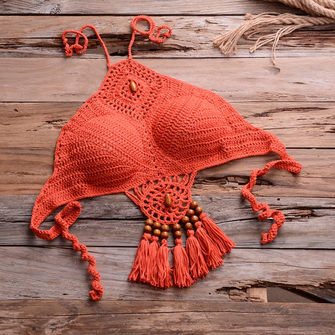 Hand Crafted Beaded Knit Boho Swimsuit Separates  - BEST SELLER