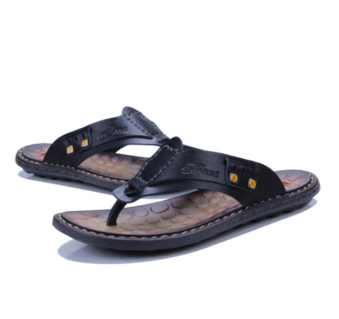 Style 706 Men's Genuine Leather Sports Flip Flops :: Available in 3 Colors