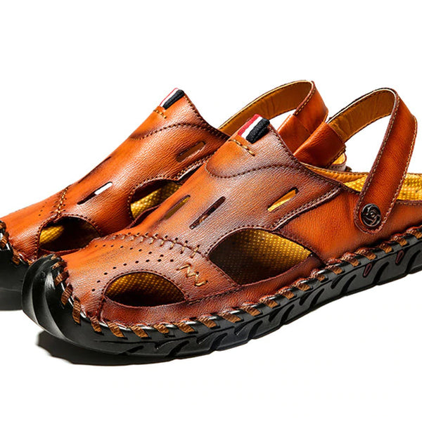 Style 709 Men's Genuine Leather Slip On Mandals :: Available in 3 Colors