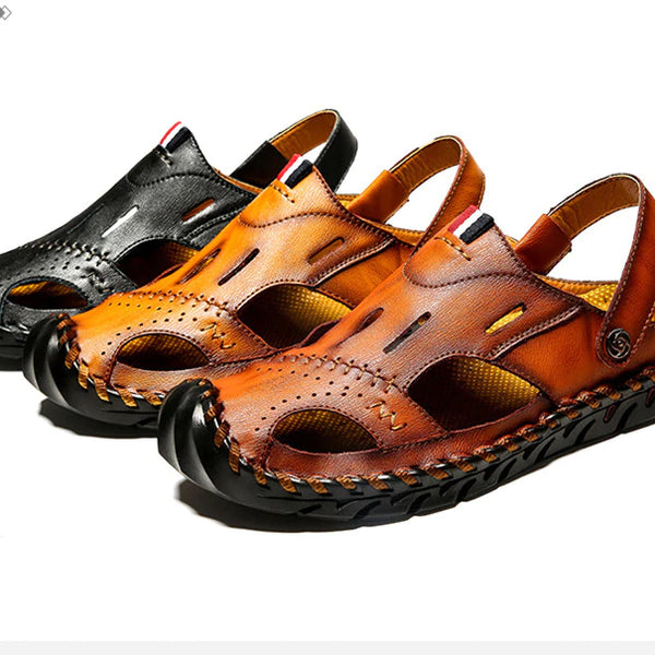 Style 709 Men's Genuine Leather Slip On Mandals :: Available in 3 Colors