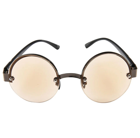 Style 8825 Men's Round Half Frame Reading Glasses  :: Available in 2 Colors