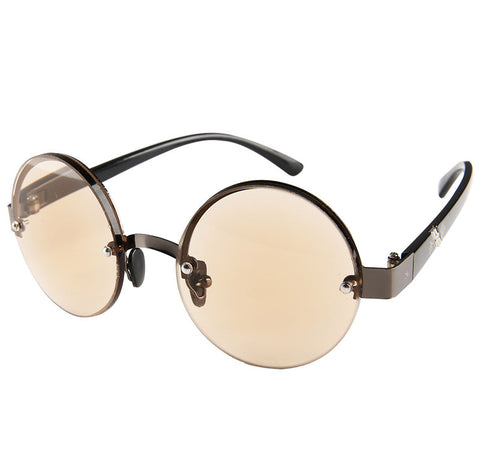 Style 8825 Men's Round Half Frame Reading Glasses  :: Available in 2 Colors