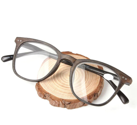 Style 8826 Men's Faux Wood Round Reading Glasses  :: Available in 2 Colors