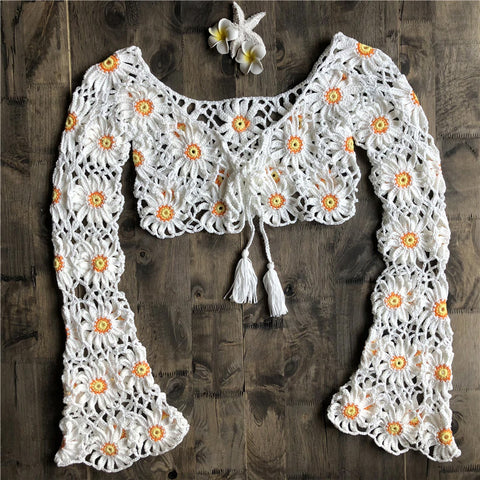 Style 900 Handmade Knitted Daisy Cover-up