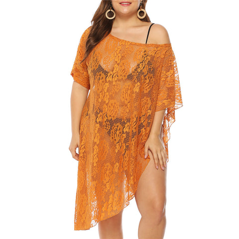 Style 906 Plus Size Sunshine Lace Swimsuit Cover Up :: BEST SELLER