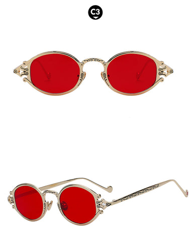 Style 9908 Carved Antique Fashion Sunglasses   :: Available in 6 Colors