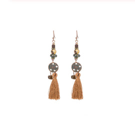 La Bohem Collection - Beaded Mini-Starfish & Tassel Earrings