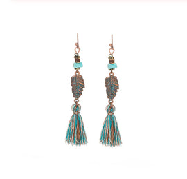 La Bohem Collection - Turquoise, Feathers and Tassels  Earrings