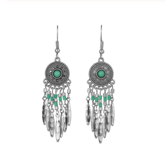 La Bohem Collection  - Natural Stone Dream Catcher Earrings :: Available in 5 Colors