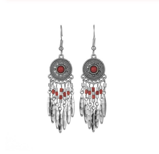 La Bohem Collection  - Natural Stone Dream Catcher Earrings :: Available in 5 Colors