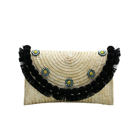 The Tia - hand Woven Tropical Oversize Clutch w/Strap  :: Available in 2 Styles