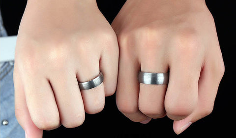 Tungsten Carbide Steel Couples Rings