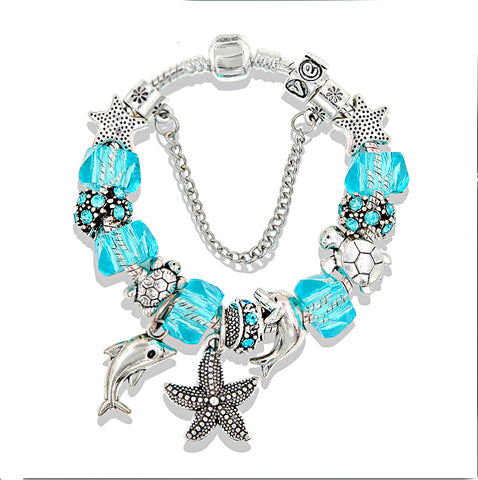 Under the Sea Collection I :: Handmade European Charm Bracelet ::Available in 5 Colors