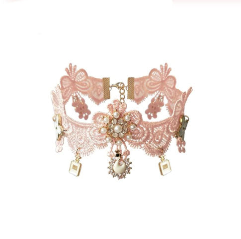 Victorian Pink Lace Choker
