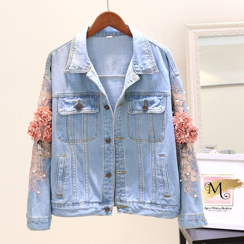 Sooo Whimsy Embellished Denim Jacket :: @ Colors Available :: Limited Quantities