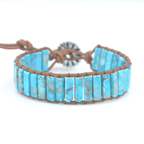 Handmade Natural Stone Wrap Bracelet - Available in 14 Colors